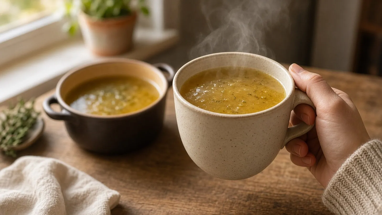 Bone broth helps support the gut lining