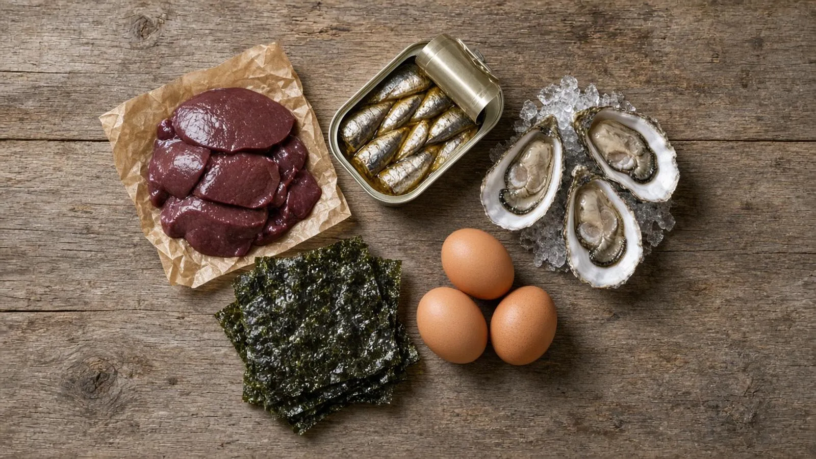 Liver, sardines, oysters, eggs and seaweed: nutrient-dense staples