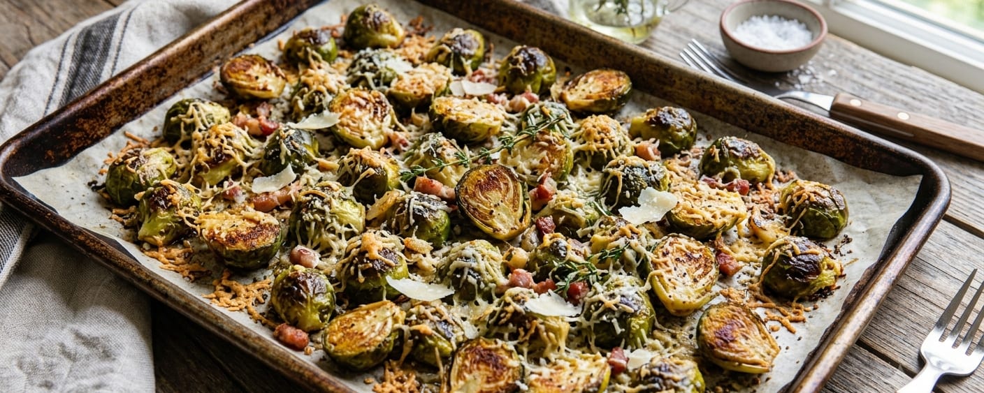 Roasted Garlic Parmesan Brussels Sprouts